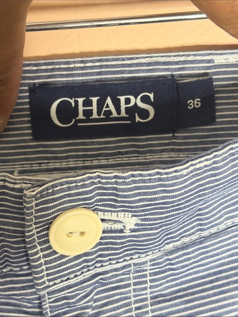 Chaps Men's Navy Blue Pinstripe Cargo Shorts 100% cotton